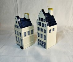 Klm houses - bols drink bottle - blue delft porcelain - 2 pcs