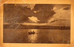 155 --- Running postcard, original edition (not reprint) Balaton sunset