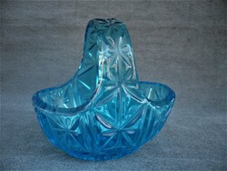 Régi Kék Öntött Üveg Gyümölcskosár