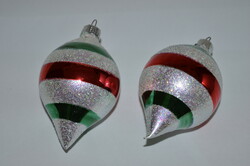 2 pcs old glass Christmas tree ornaments