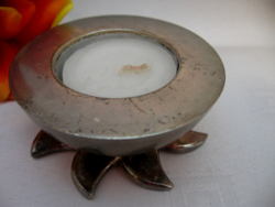 Silver plated flame or sun candle holder, candle holder