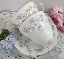 Angol porcelán Duchess hosszú kávés csésze nefelejcses