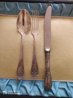 Silver-plated baroque cutlery set of 18 pieces