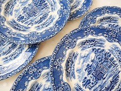 Angol fajansz kék tányérok 6db Grindley 20cm