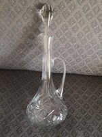 Polished glass crystal carafe with stopper