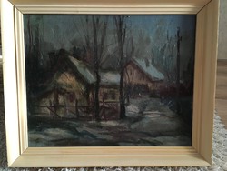 Ismeretlen festő: Téli falu