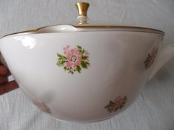 Retro vadrózsás  shabby leveses tál kaspónak is