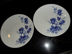 Zsolnay kék rózsás fali tányér