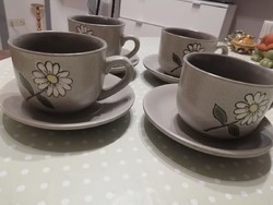 Virágos kávésok 4 szett