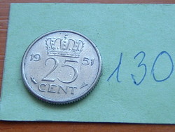 Holland 25 cents 1951 130.