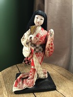Régi Japán gésa kézműves dísz baba