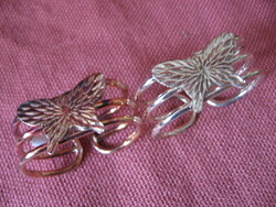 Pair of silver-plated butterfly napkin rings