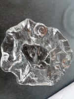 Scandinavian ice glass centerpiece with snail shells