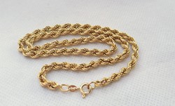 14 karátos arany nyaklánc sodrott , csavart mintás 10.19 gramm magyar fémjeles