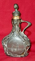 Gyönyörű antik 100 éves szecessziós üveg kiöntő
