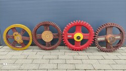 Vintage Loft Industrial nagy méretű ipari fa fogaskerék pozitív öntőminta 4 darab darabár