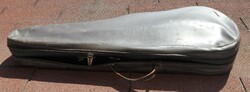 Antique violin case with leather outer cover