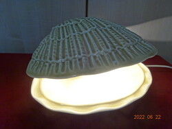 Glazed ceramic lamp, shell shape, maker: secular barley. He has! Jókai.