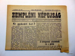 1945 November 11 / Zemplén folk newspaper / birthday !? Origin newspaper! No. 22203