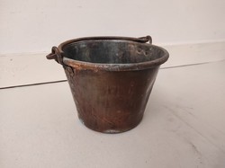 Antique bucket with tinned copper iron handle 426 5586