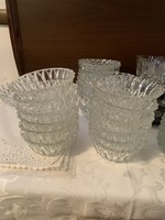 Thick German glass dessert compote salad set offering 59 pieces