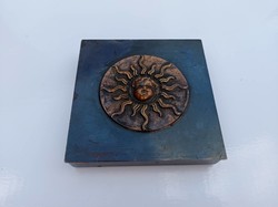 Kopcsányi ottó applied art bronze box, marked, numbered