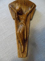Wax crucifix with wood effect