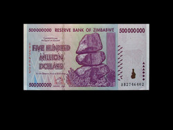 UNC - 500 000 000 DOLLÁR - ZIMBABWE - 2008