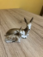 German porcelain deer pair gdr