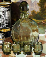 Art deco színezett ólomüveg italos készlet