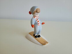 Old ceramic ski boy little boy