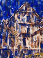 Christian rohlfs - ticino houses - framed canvas reprint