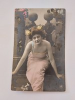 Old postcard 1905 photo postcard lady