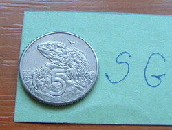 New Zealand new zealand 5 cents 1986 (l) tuatara (copper lizard), copper-nickel sg