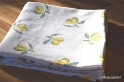 Large linen linen tablecloth tablecloth tablecloth lemon pattern 167 x 150