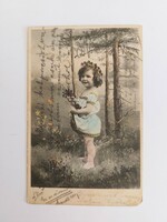Régi képeslap fotó 1904 levelezőlap kislány
