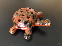 Tófej kerámia teknős figura jelölt, számozott