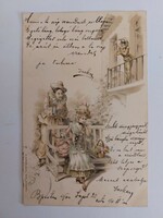 Old postcard 1900 art postcard lady