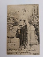 Régi képeslap 1902 levelezőlap hölgy