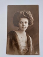 Old postcard 1911 photo postcard lady