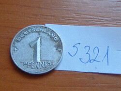 German ndk 1 pfennig 1953 e (muldenhuetten mint, freiberg), alu. S321