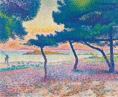 Henri-edmond cross - saint-clair beach - framed canvas reprint