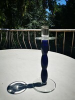 Cobalt Blue Glass Candle Holder