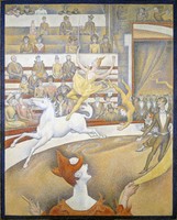 Seurat - equestrian demonstration in the circus - reprinted canvas reprint