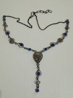 Old blue stone necklace.