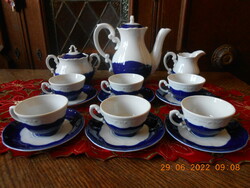 Zsolnay porcelán, Pompadour alapmázas kávés készlet, 6 személyes