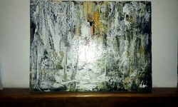 "ERDEI-absztrakt"festmény farostlemezen 54 xcm 40-es