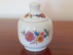 Retro Alföldi porcelán virágos cukortartó bonbonier