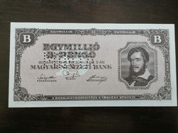 Egymillió B-Pengő Hajtatlan UNc MINTA bankjegy