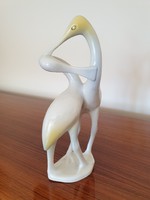 Régi retro Hollóházi porcelán kanalas gémek szobor art deco gém madár pár